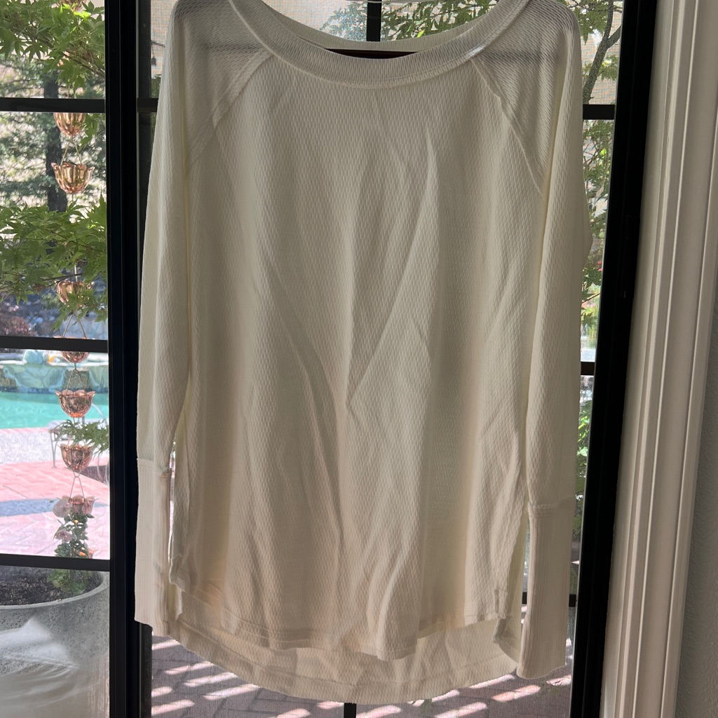 Oversized We The Free Cream Long Sleeve Top